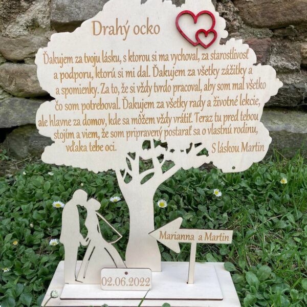 Poďakovanie strom s červeným srdcom ockovi 43