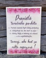 Tabuľka s kvetinovým motívom - Pravidlá tanečného parketu 1