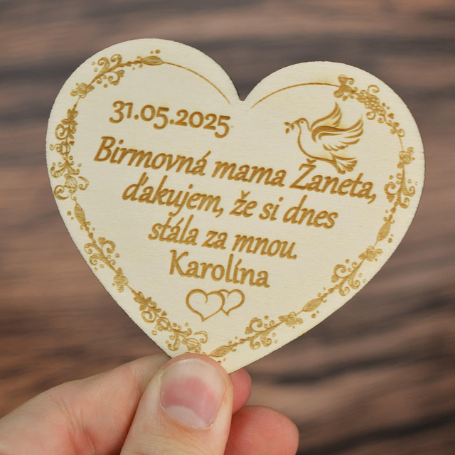 Drevená magnetka pre birmovnú mamu 62