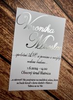 Svadobné oznámenie so striebornou metalickou tlačou 100