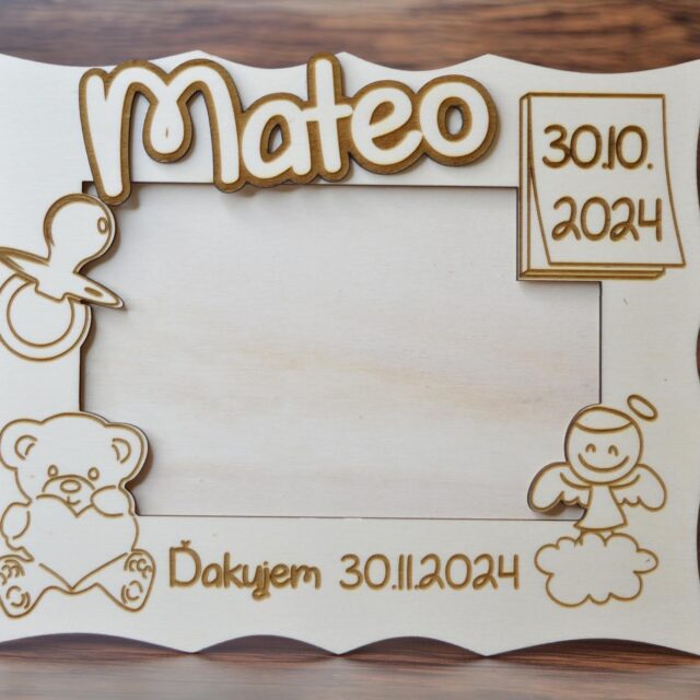 Detský fotorámik s personalizáciou ku krstu 12