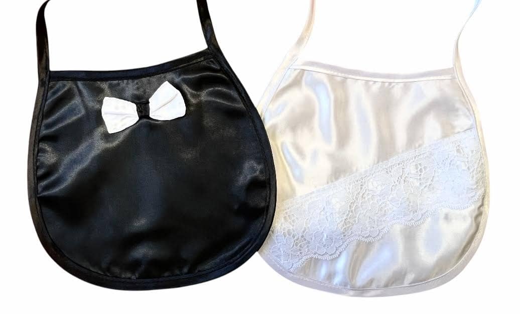 Podbradníky pre novomanželov s čipkou a motýlikom 59