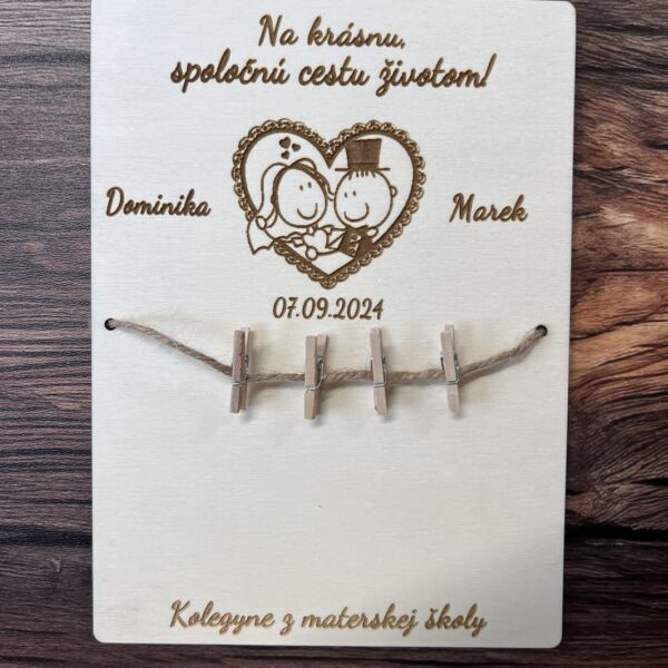 Svadobná tabuľka na peniaze – Novomanželia 24