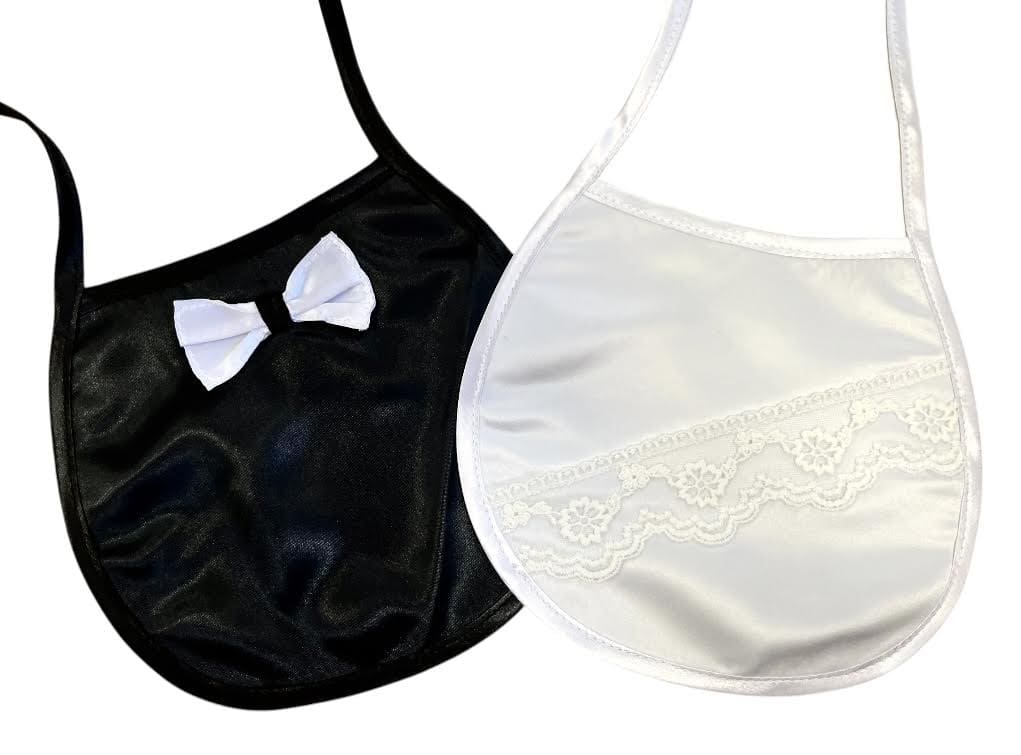 Podbradníky pre novomanželov s motýlikom a čipkou 58