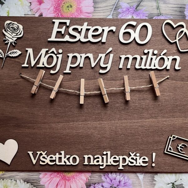 Tabuľka na peniaze k narodeninám - Prvý milión 29