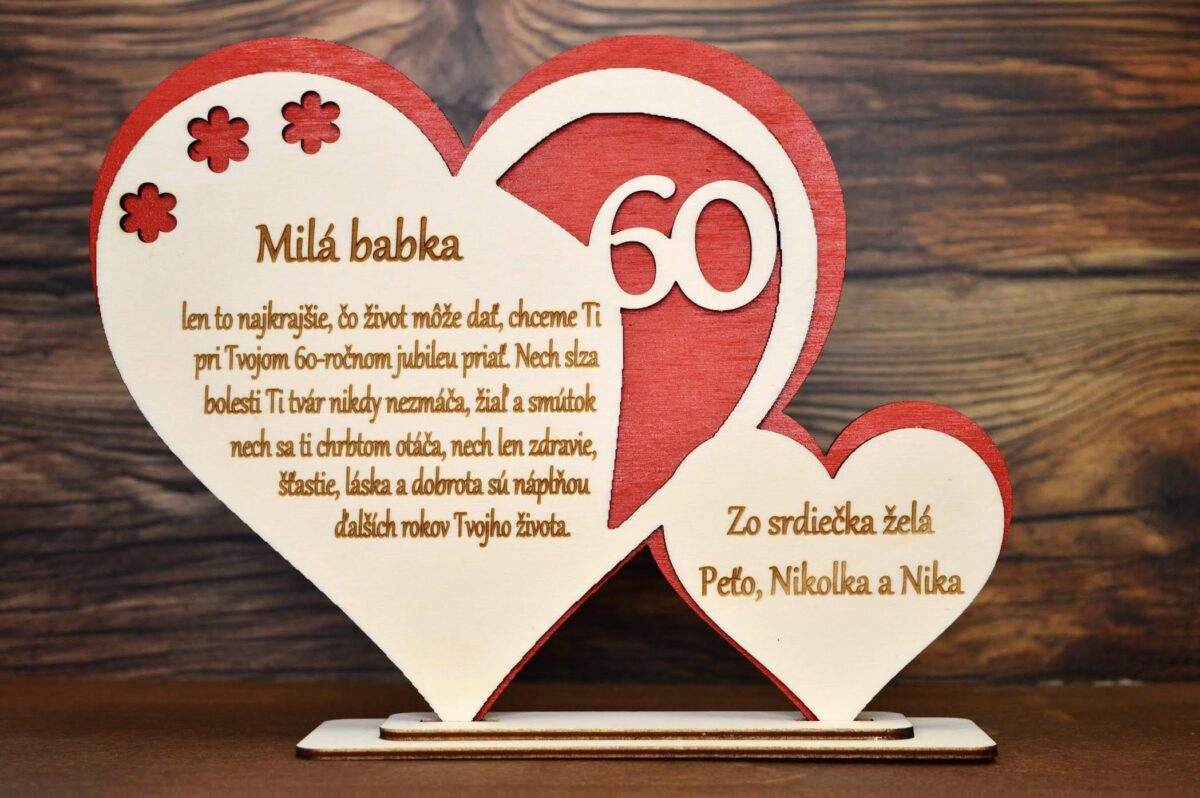 Narodeninové červené srdce k výročiu pre babku 20