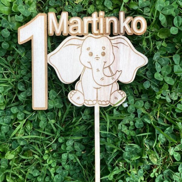 Narodeninový zápich do torty - Sloník 74
