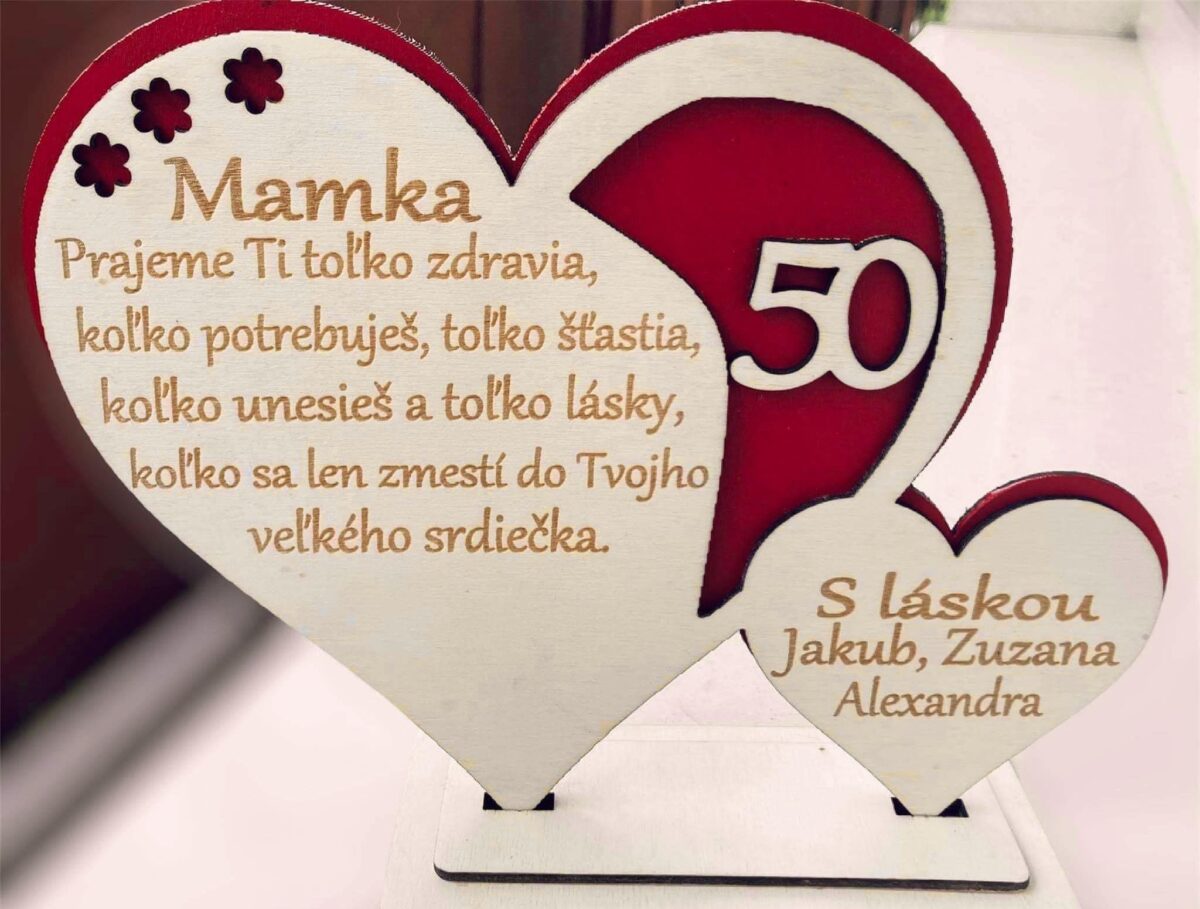 Dvojité narodeninové srdce pre mamku k jubileu 29