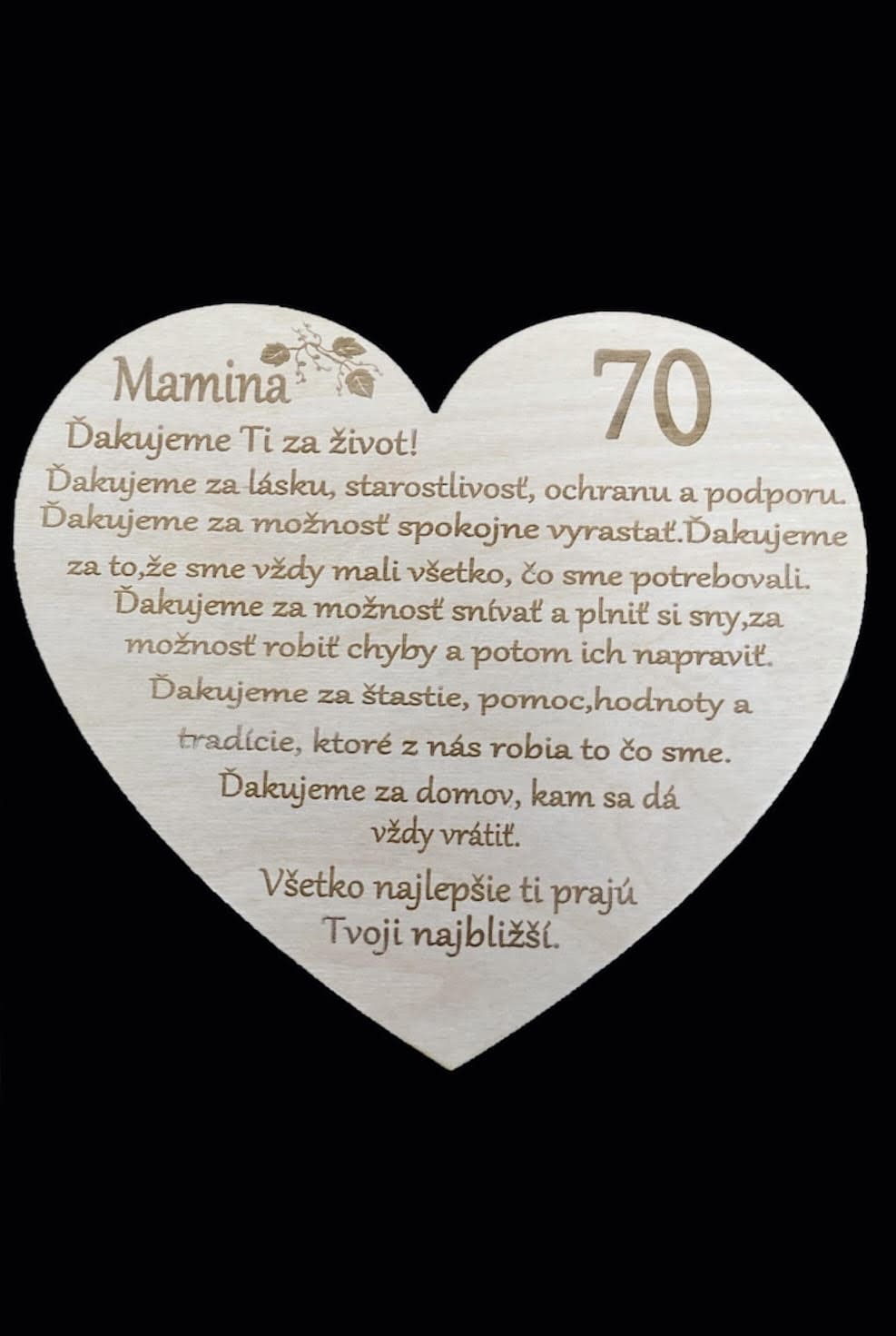 Drevené výročné srdiečko - Mamine k narodeninám 4