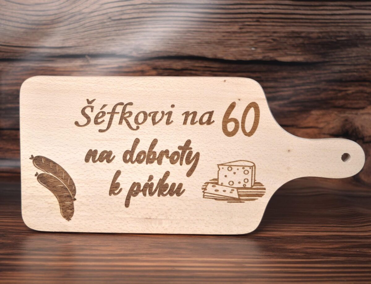 Drevená doska na krájanie - Šéfkovi na dobroty k pivku 11