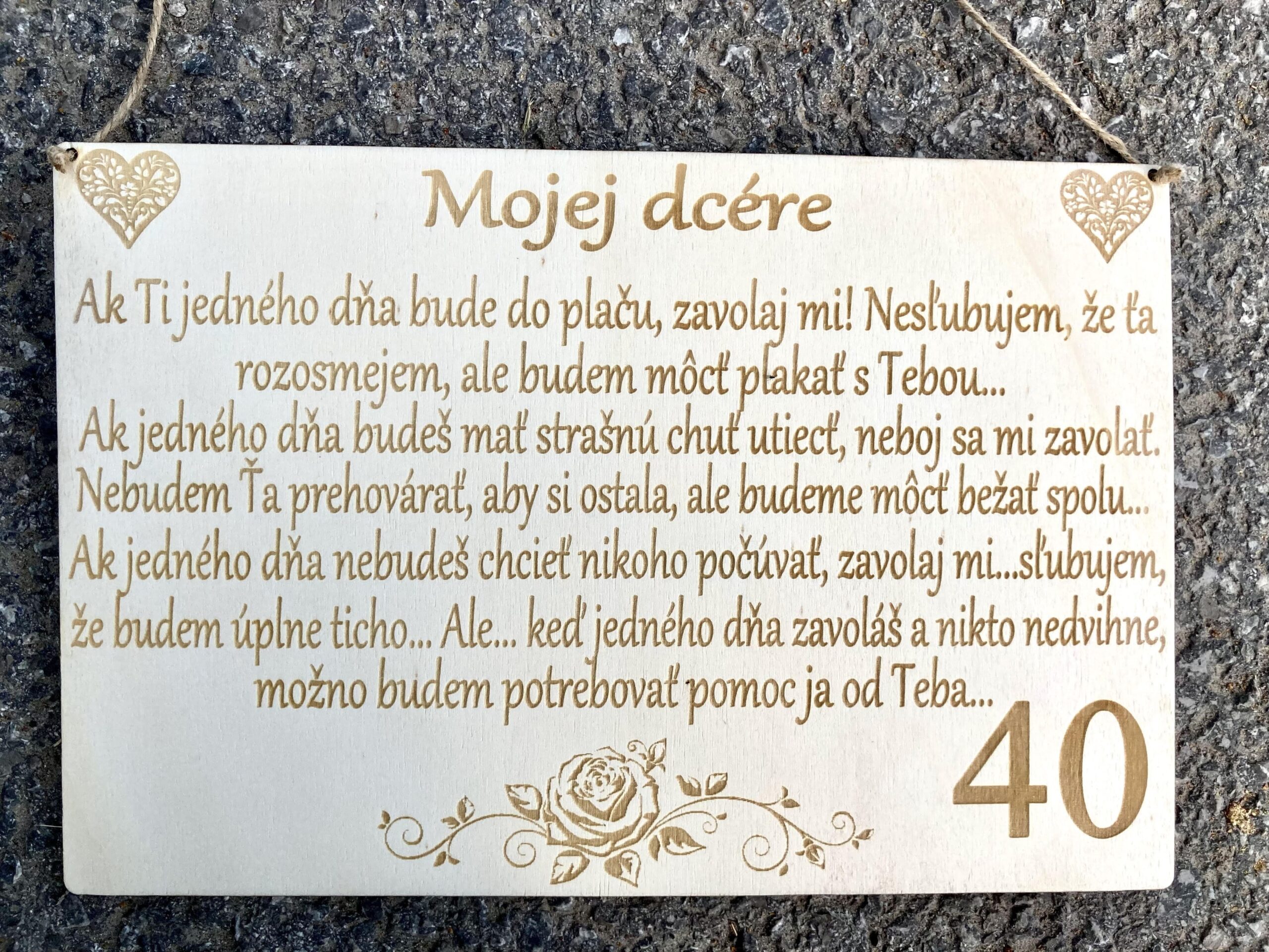 Výročná drevená tabuľka k narodeninám 2