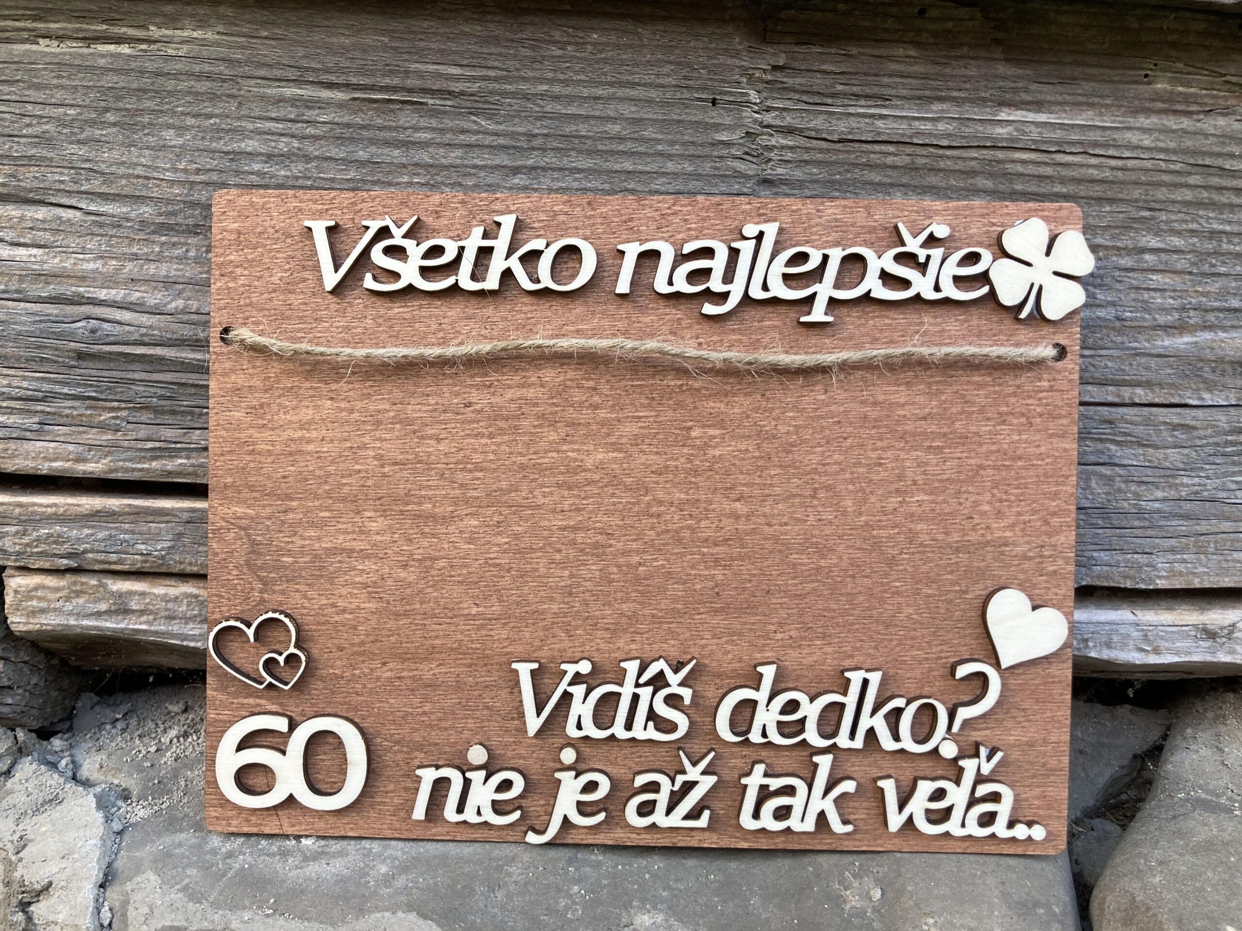 Tabuľka na peniaze k jubileu pre dedka 33