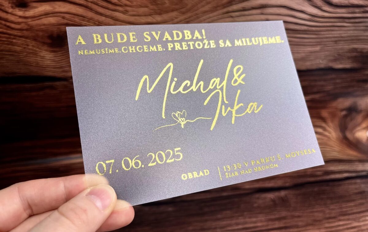 Mliečne oznámenie s metalickou zlatou - Bude svadba 138
