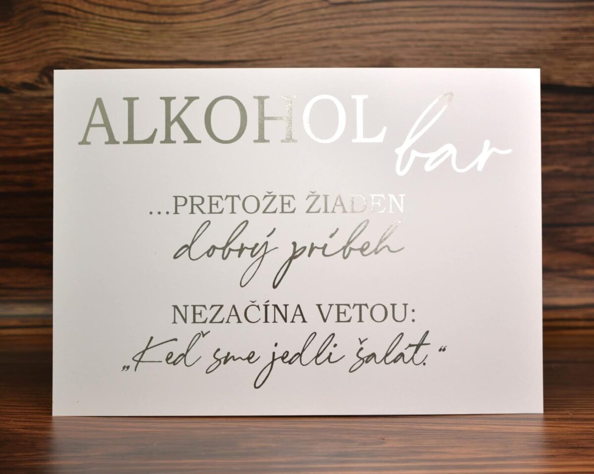 Informačná kartička - Alkohol bar v metalickej striebornej 72