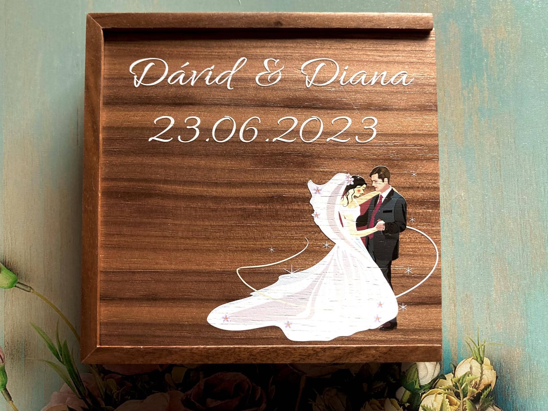 Drevená krabička na fotografie a drobnosti 43