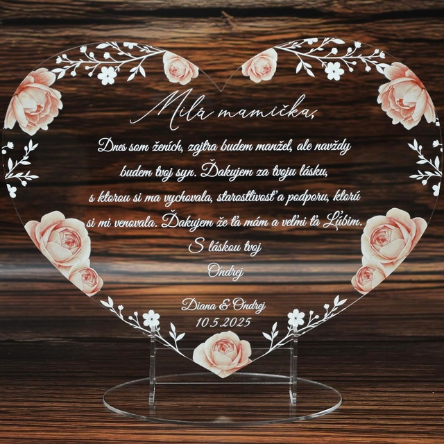 Číré poďakovanie pre mamičku - Biele detaily a ružičky 66