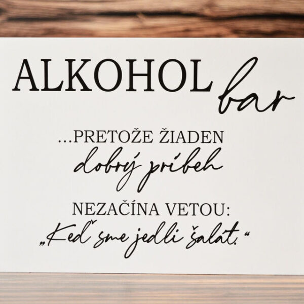 Informačná kartička - Alkohol bar s čiernym textom 25