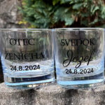 Pohár na whisky s menami a dátumom svadby 3