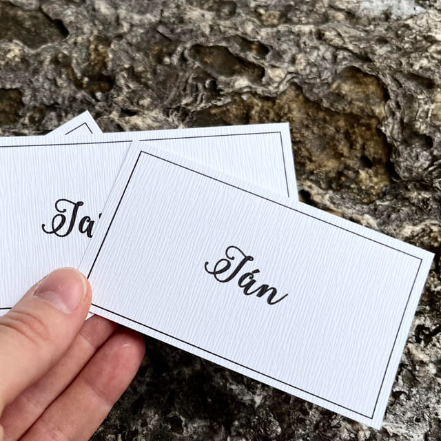 Štrukturovaná svadobná menovka - Minimalistická 7