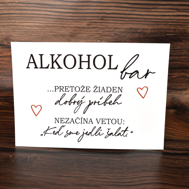 Informačná kartička - Alkoholbar s červeným srdiečkom 47