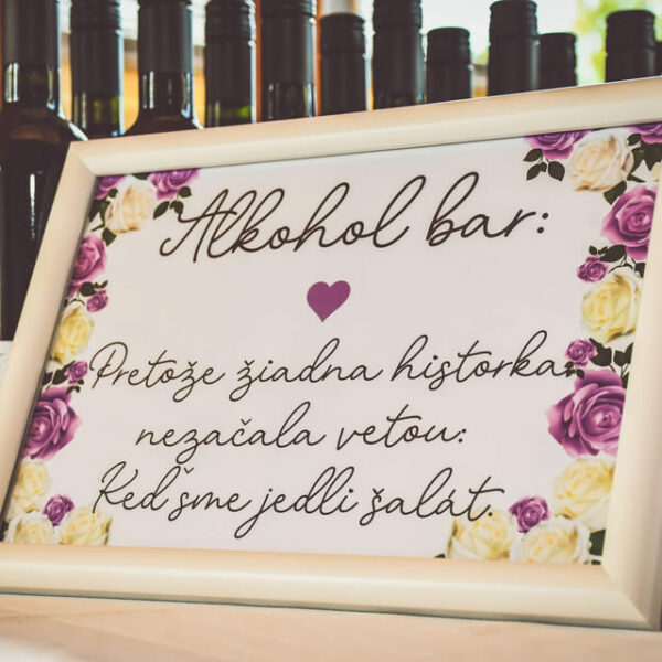 Informačná kartička - Alkohol bar s ružami 27