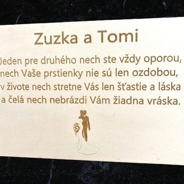 Drevené blahoželanie pre novomanželov 45