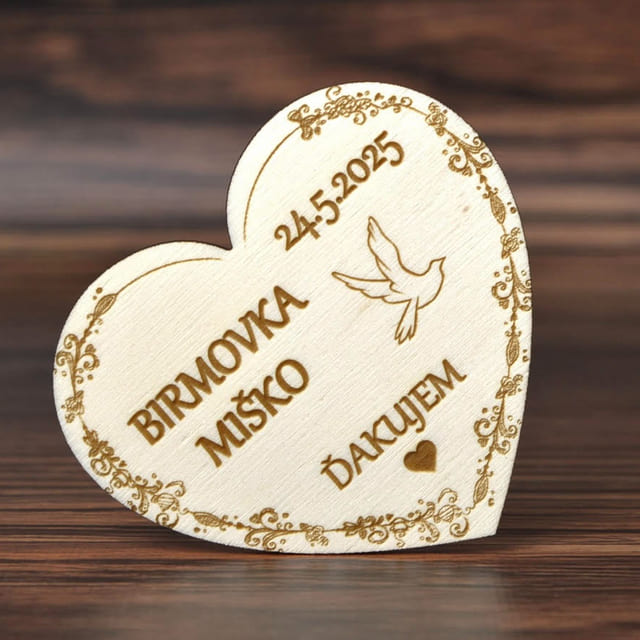 Drevená magnetka na birmovku 71