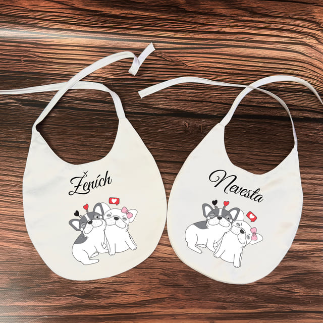 Svadobné podbradníky - Mopslíky 79