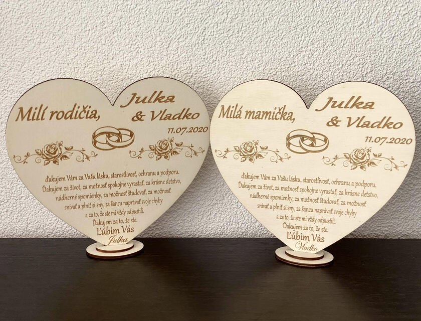 Poďakovanie rodičom s ornamentom a motívom obrúčok 290