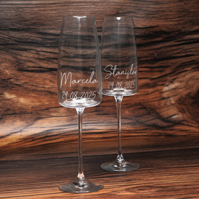 Gravírované poháre pre novomanželov s menami a dátumom 164