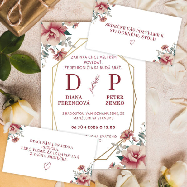 Svadobné oznámenie – Bordové 195
